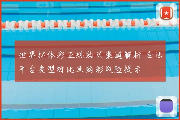 世界杯体彩正规购买渠道解析 合法平台类型对比及购彩风险提示